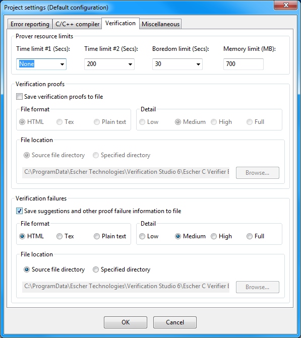 Verification settings